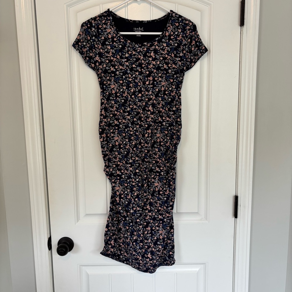 Isabel Maternity Floral Navy Blue Dress Size Small